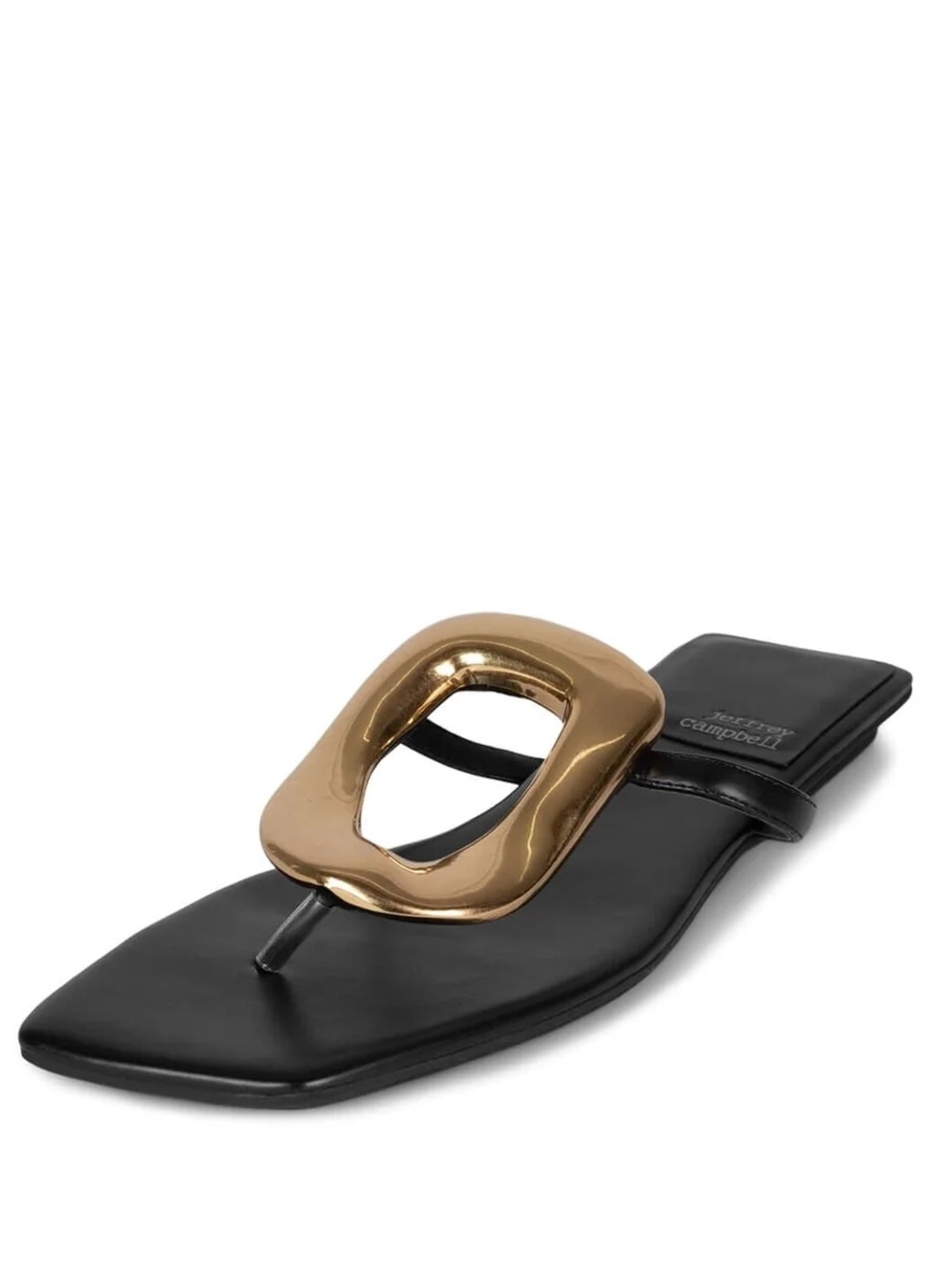 Jeffrey Campbell Leather Thong Sandal with Gold Accent Size 9